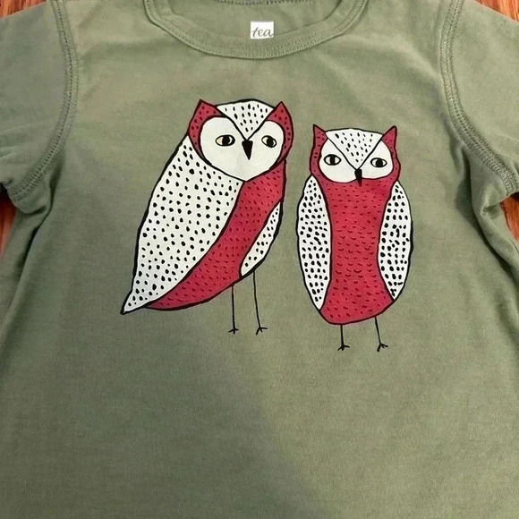 Tea Collection Green Owl Shirt baby size 9-12 months - Picture 2 of 8
